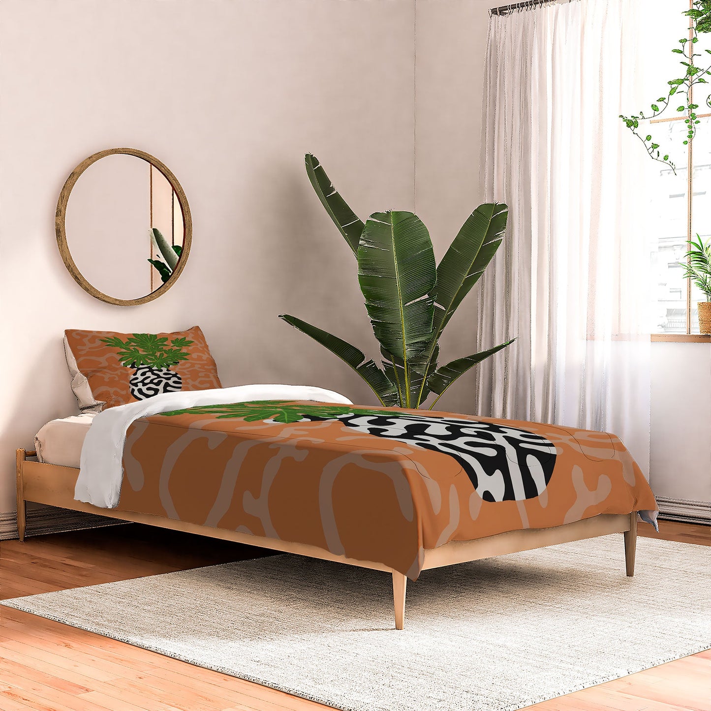 Coco de Paris Green plant retro style 2 Comforter
