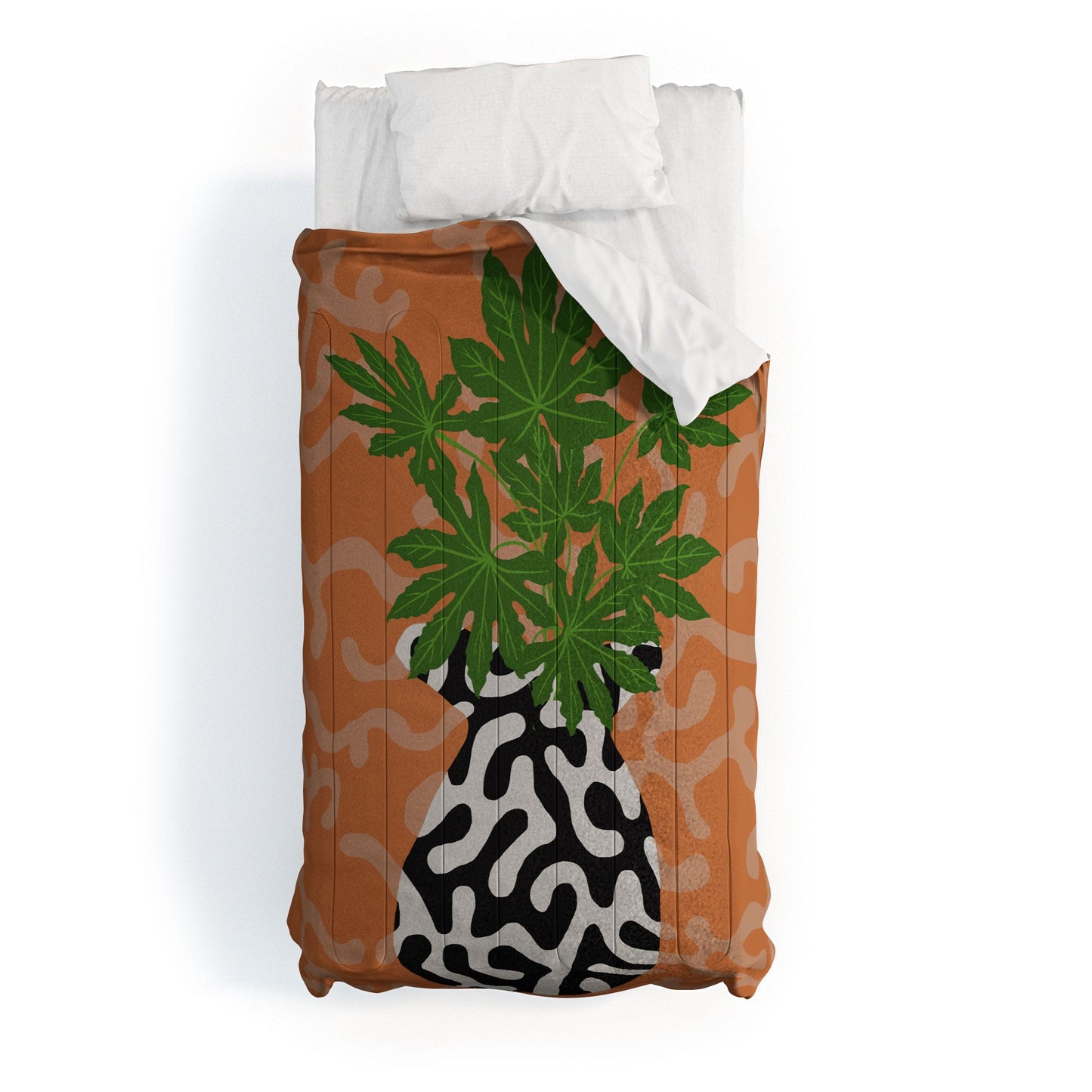 Coco de Paris Green plant retro style 2 Comforter