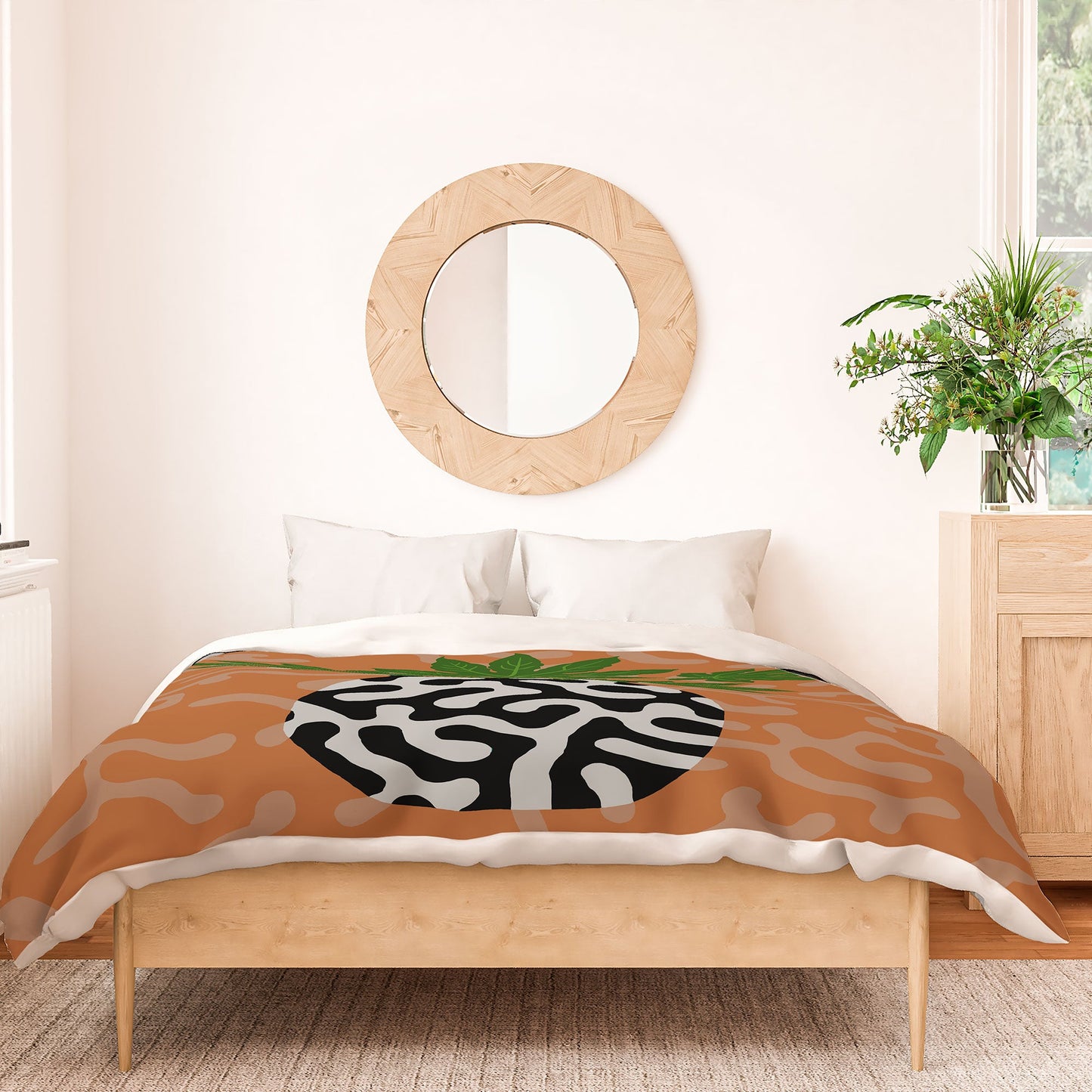 Coco de Paris Green plant retro style 2 Duvet Cover