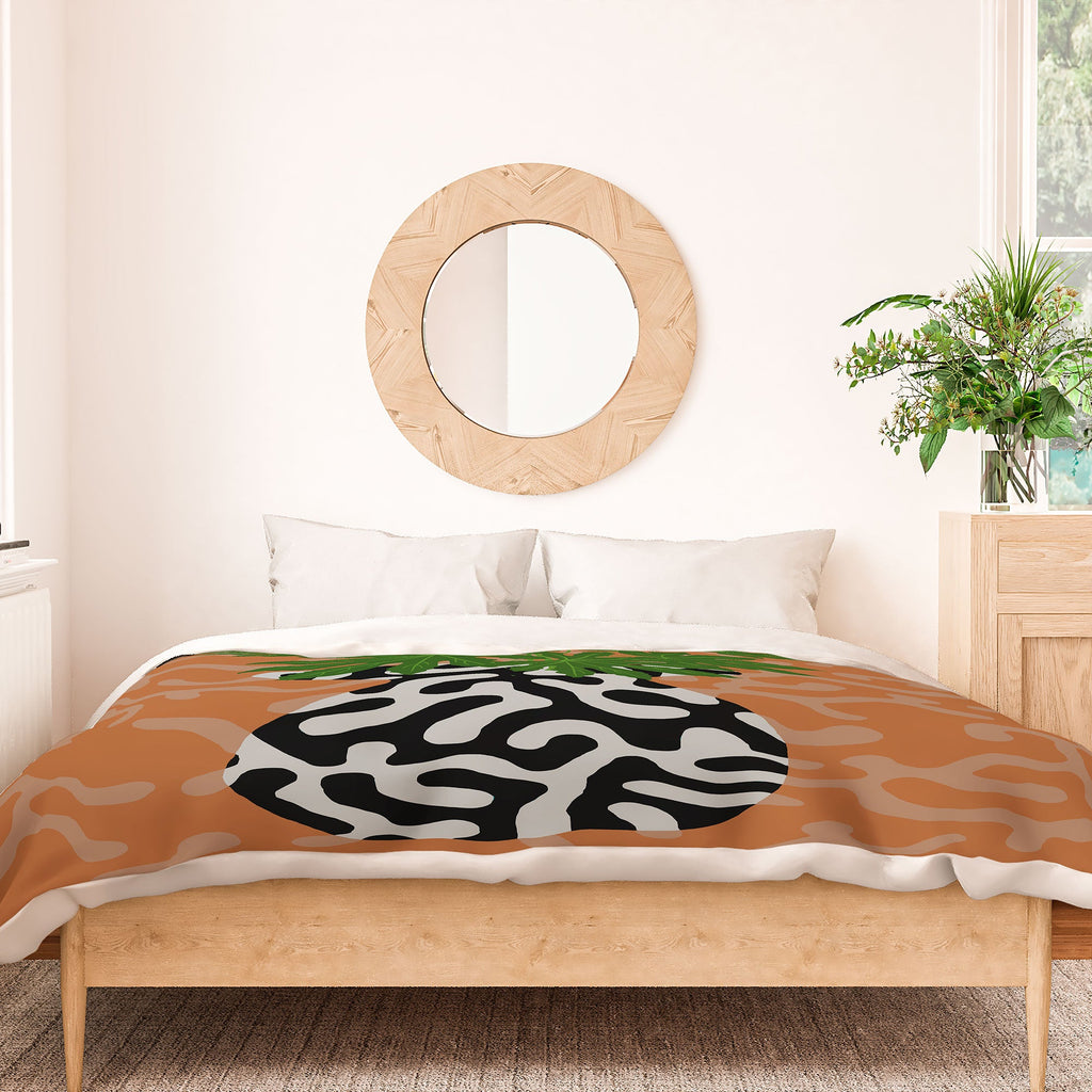 Coco de Paris Green plant retro style 2 Duvet Cover