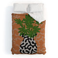 Coco de Paris Green plant retro style 2 Duvet Cover