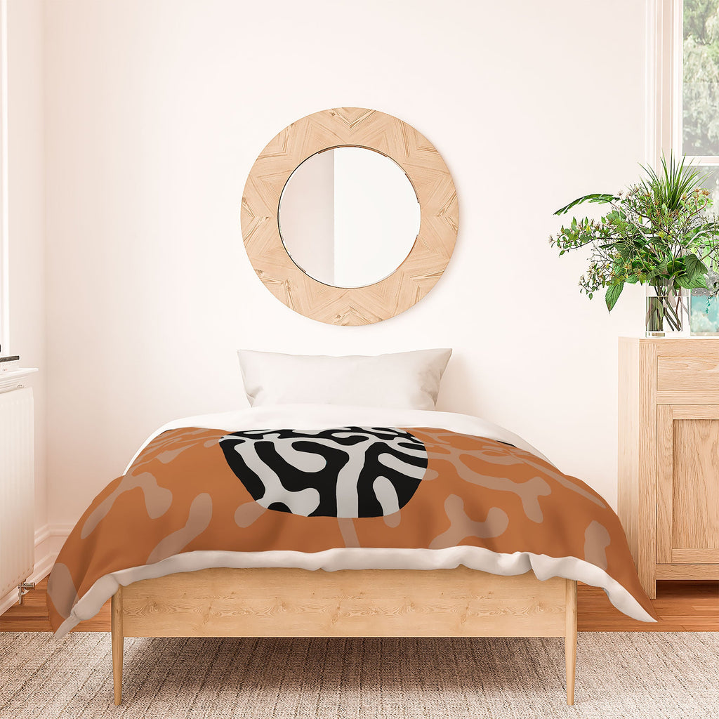 Coco de Paris Green plant retro style 2 Duvet Cover