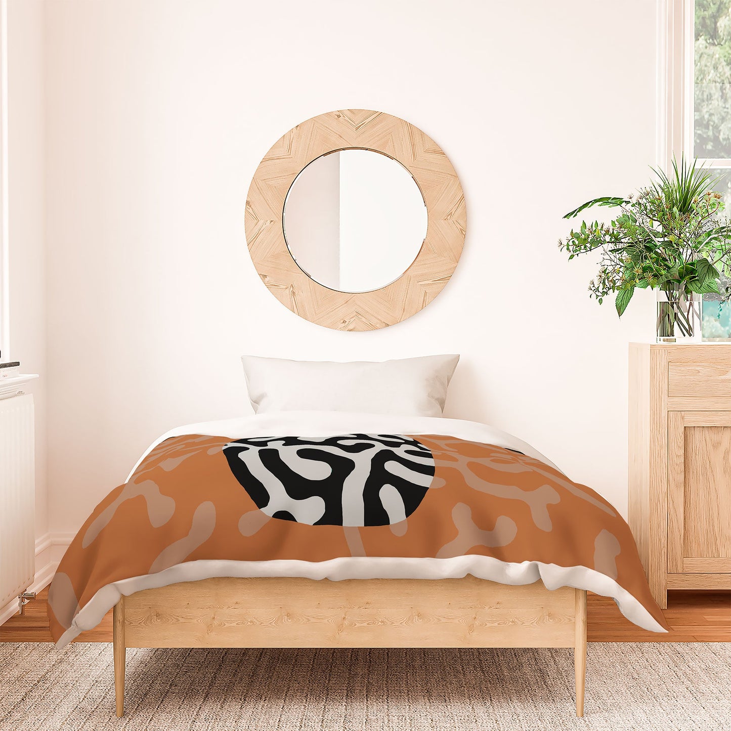 Coco de Paris Green plant retro style 2 Duvet Cover