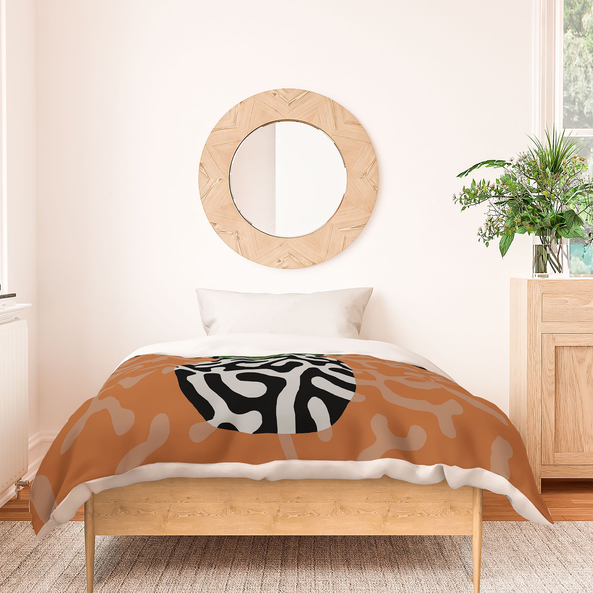 Coco de Paris Green plant retro style 2 Duvet Cover