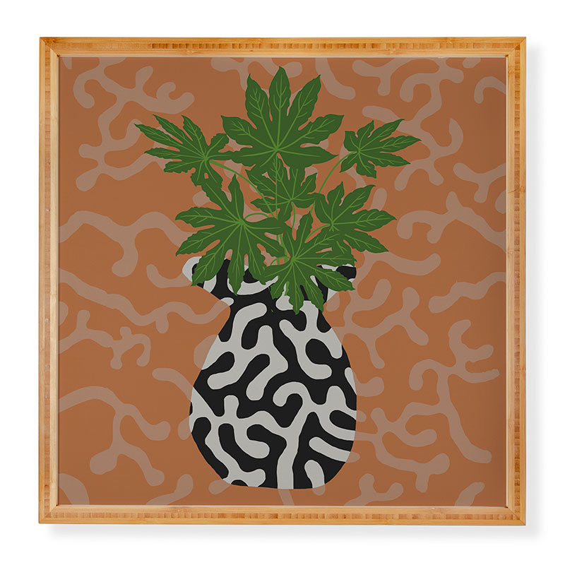 Coco de Paris Green plant retro style 2 Framed Wall Art