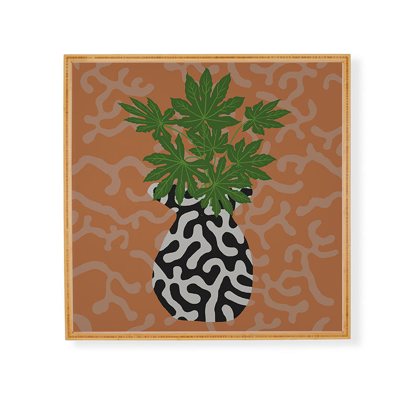 Coco de Paris Green plant retro style 2 Framed Wall Art