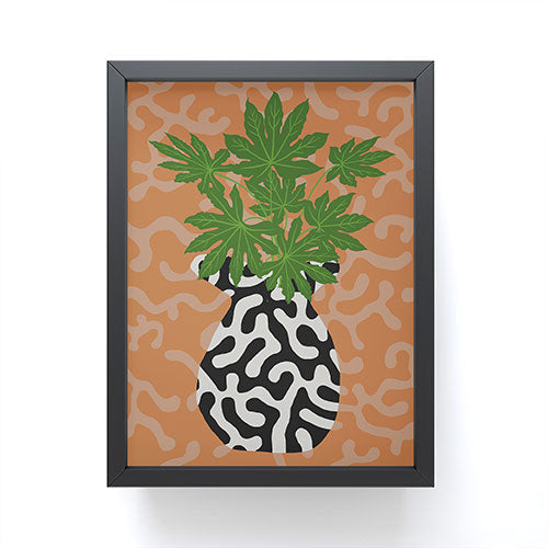 Coco de Paris Green plant retro style 2 Framed Mini Art Print