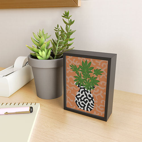 Coco de Paris Green plant retro style 2 Framed Mini Art Print