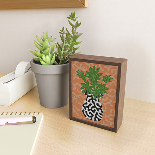 Coco de Paris Green plant retro style 2 Framed Mini Art Print