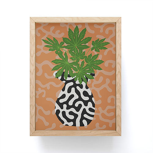 Coco de Paris Green plant retro style 2 Framed Mini Art Print