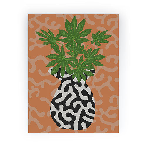 Coco de Paris Green plant retro style 2 Mini Art Print