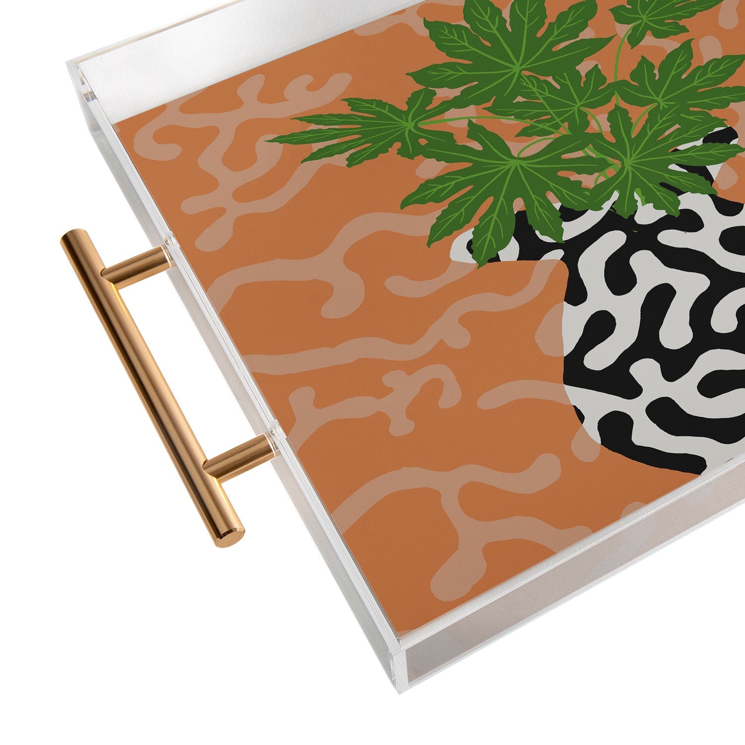 Coco de Paris Green plant retro style 2 Acrylic Tray