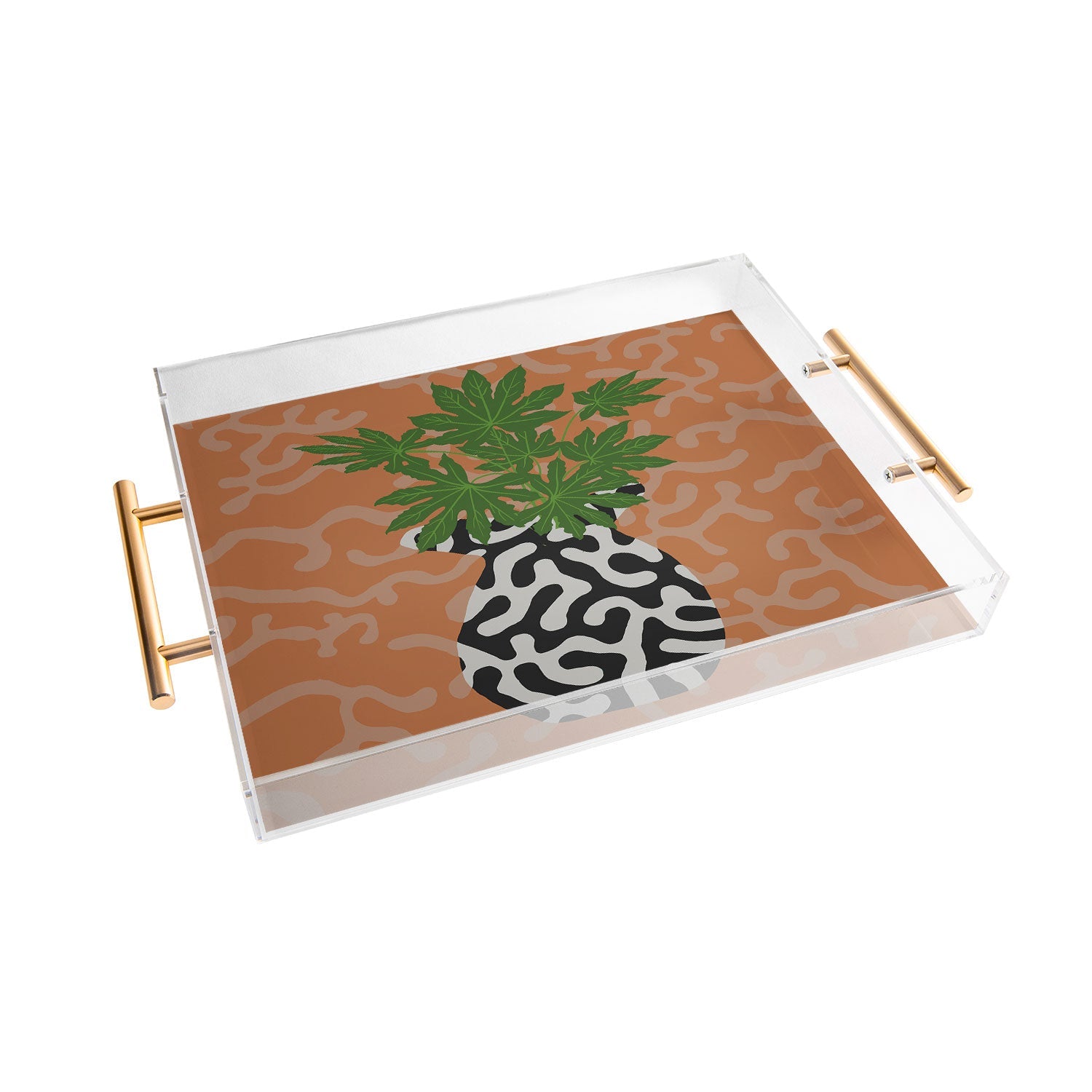 Coco de Paris Green plant retro style 2 Acrylic Tray