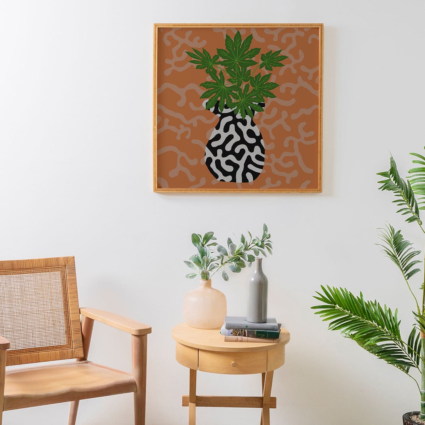 Coco de Paris Green plant retro style 2 Framed Wall Art
