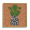 Coco de Paris Green plant retro style 2 Square Metal Framed Art Print