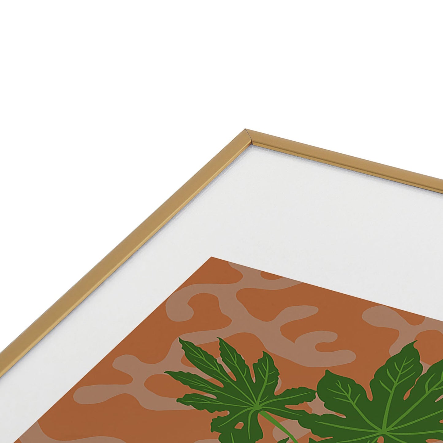Coco de Paris Green plant retro style 2 Metal Framed Art Print