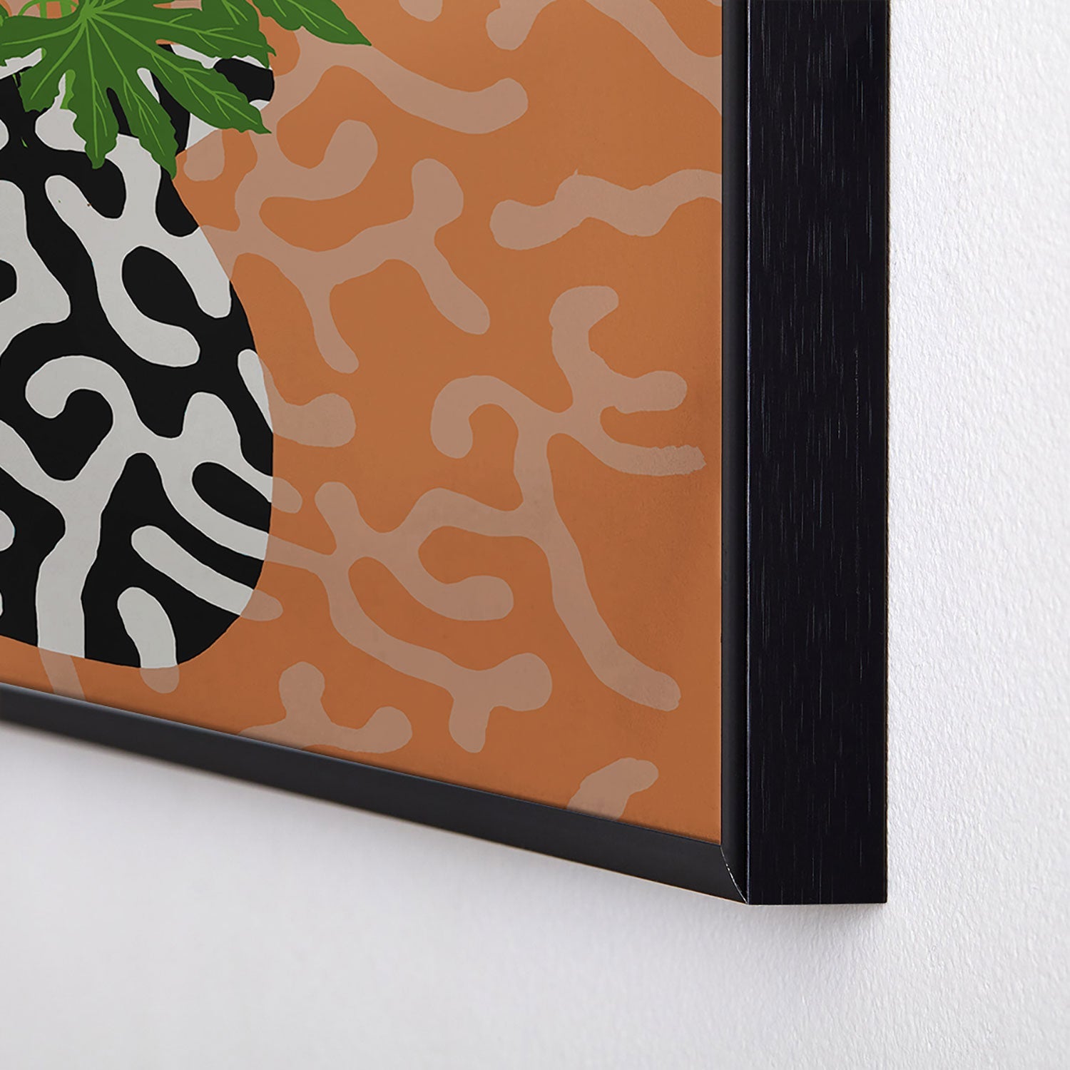 Coco de Paris Green plant retro style 2 Square Metal Framed Art Print