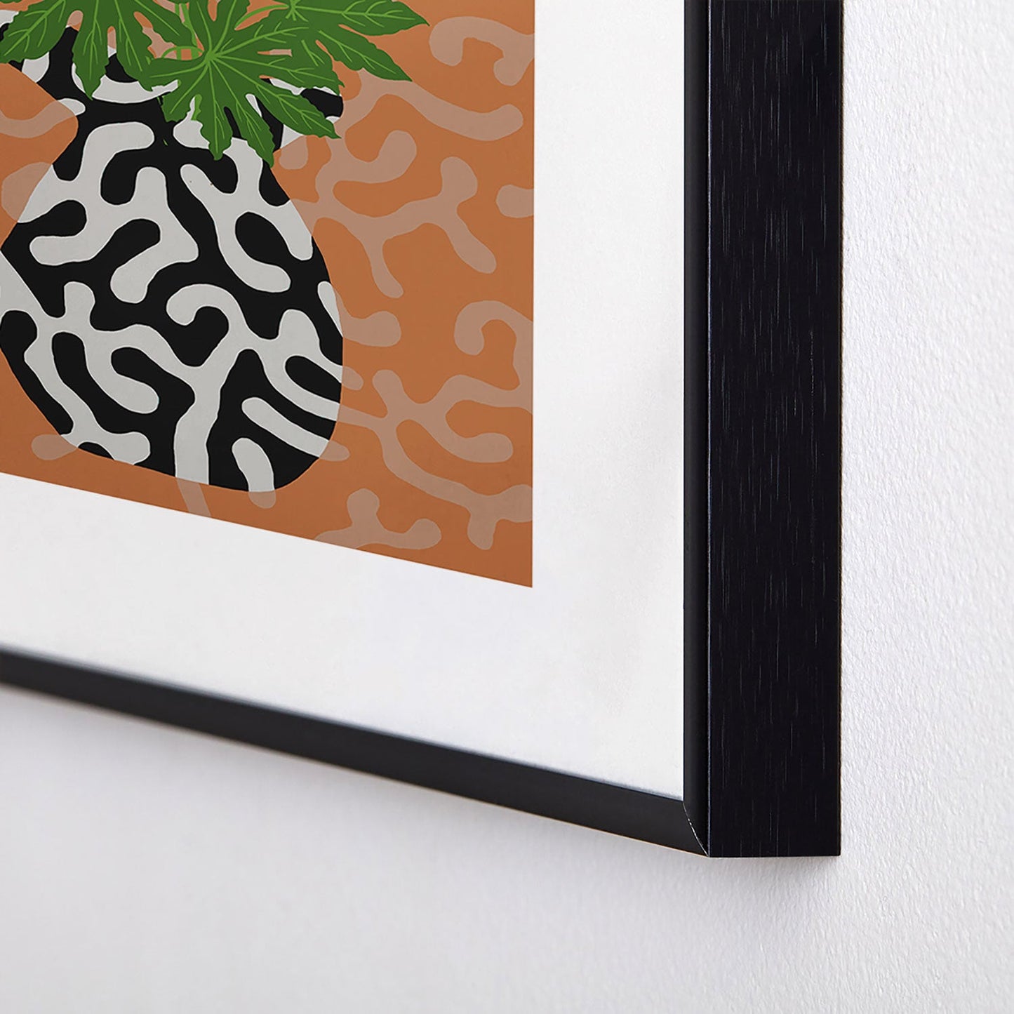 Coco de Paris Green plant retro style 2 Metal Framed Art Print