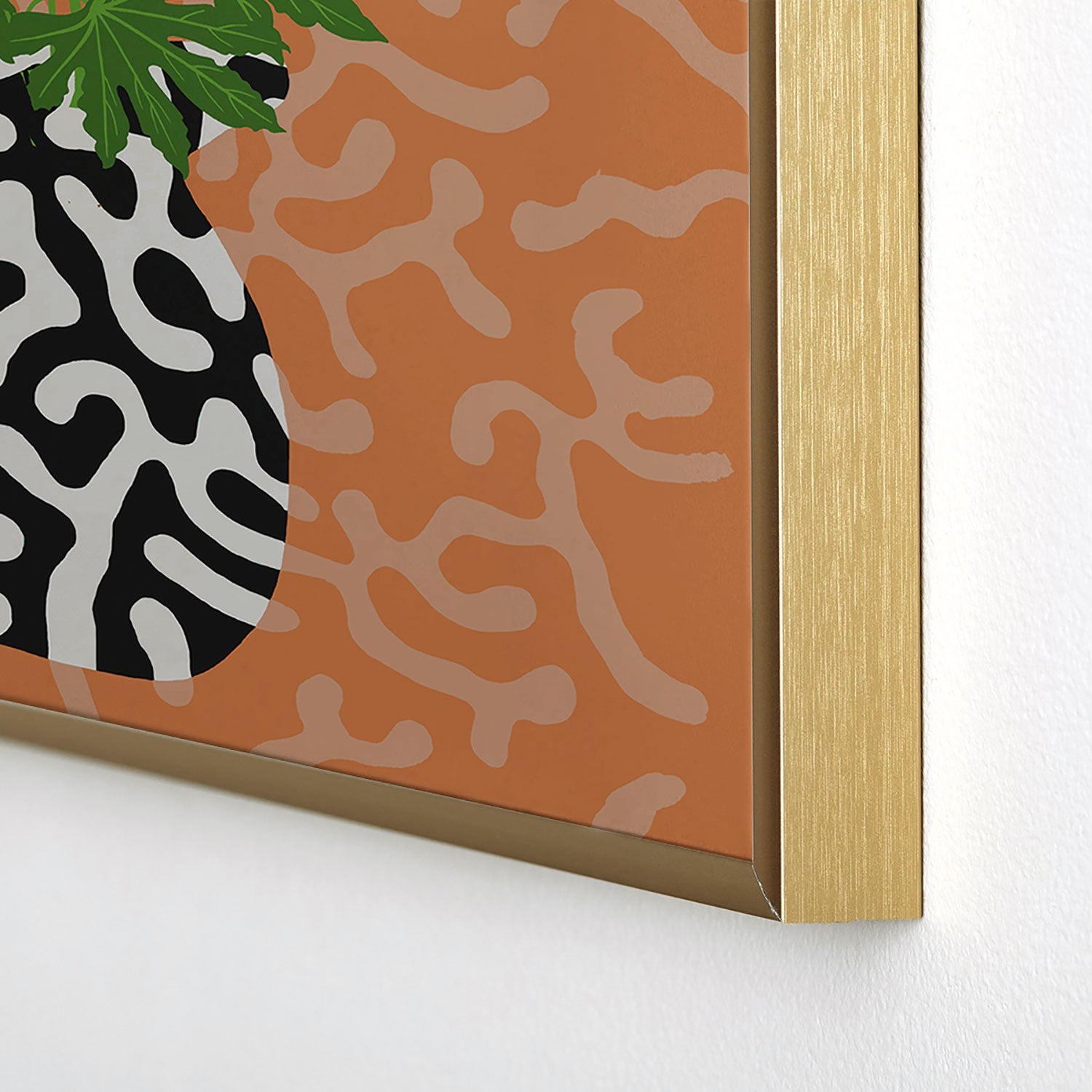 Coco de Paris Green plant retro style 2 Square Metal Framed Art Print