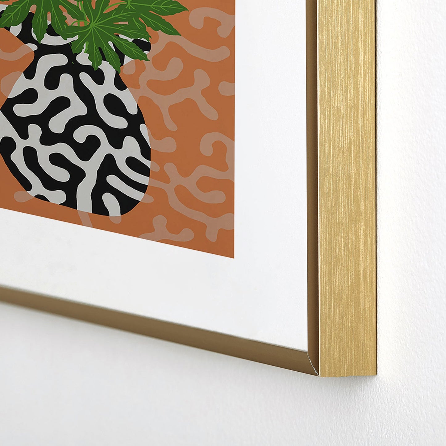 Coco de Paris Green plant retro style 2 Metal Framed Art Print