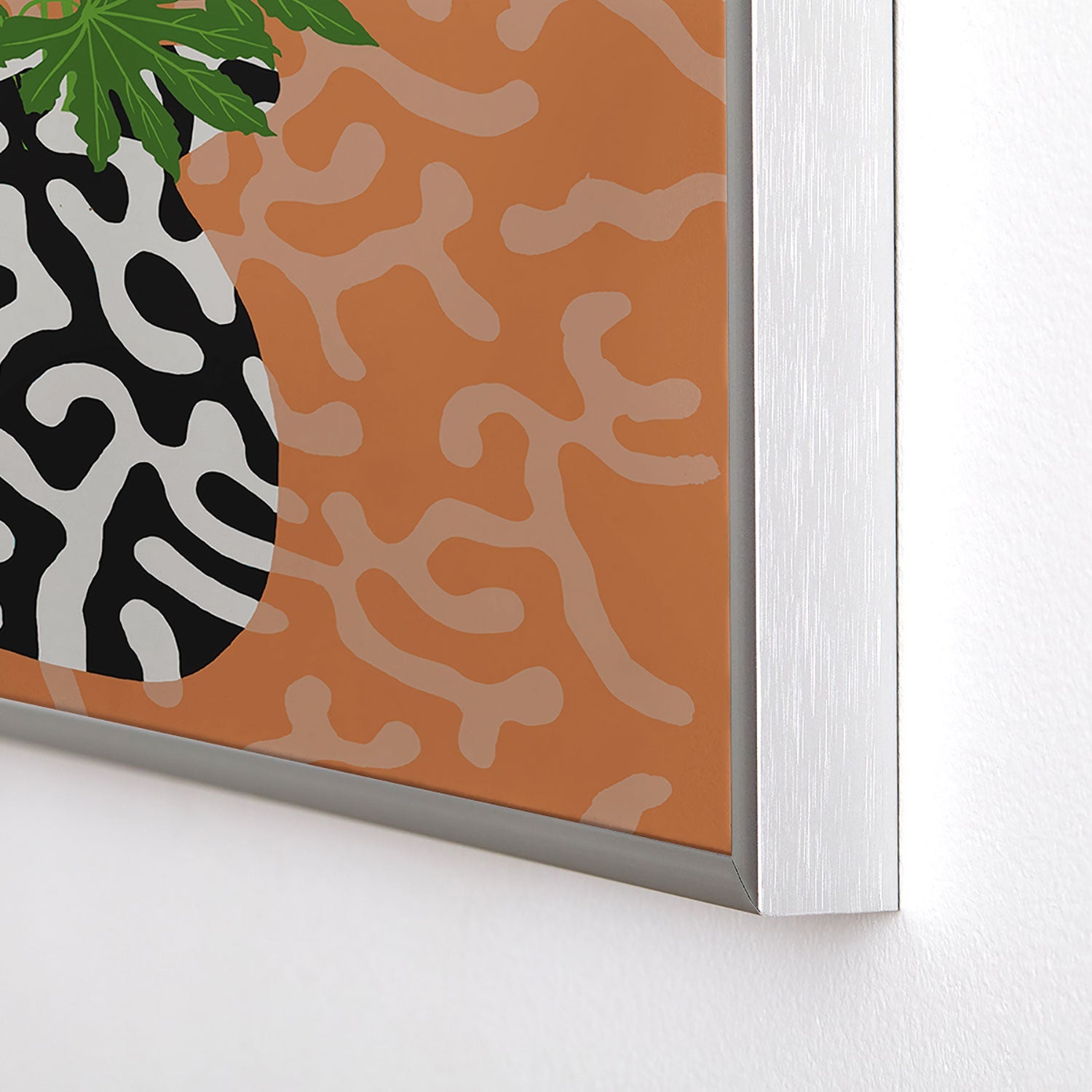 Coco de Paris Green plant retro style 2 Square Metal Framed Art Print
