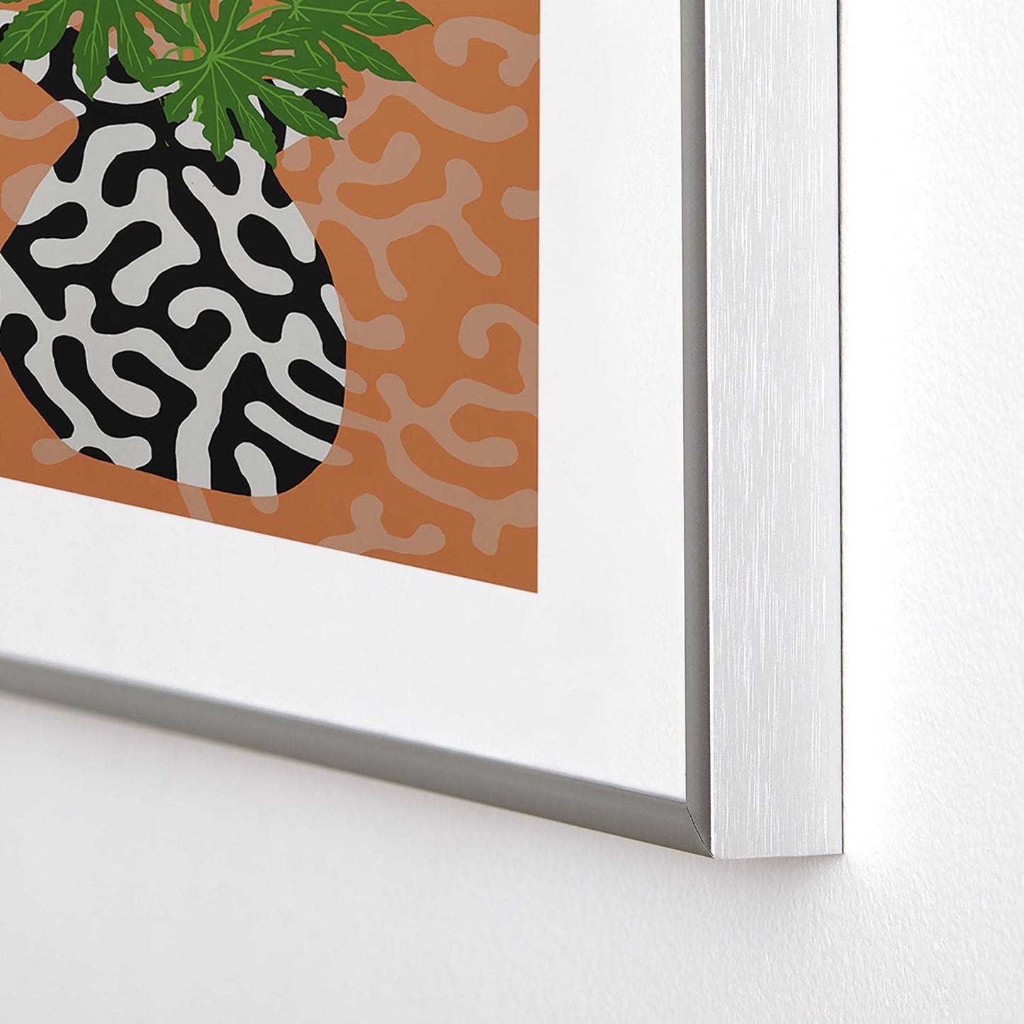 Coco de Paris Green plant retro style 2 Metal Framed Art Print