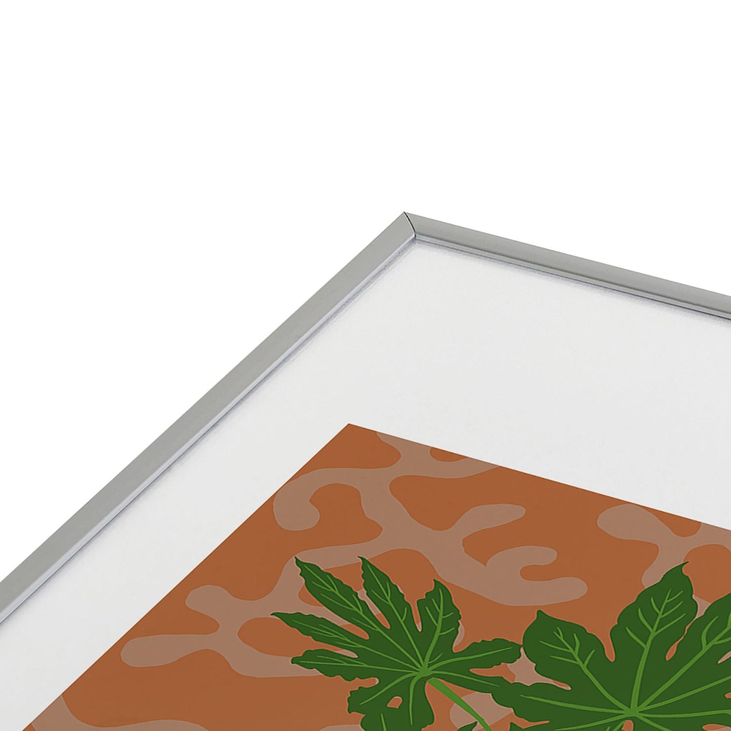 Coco de Paris Green plant retro style 2 Metal Framed Art Print