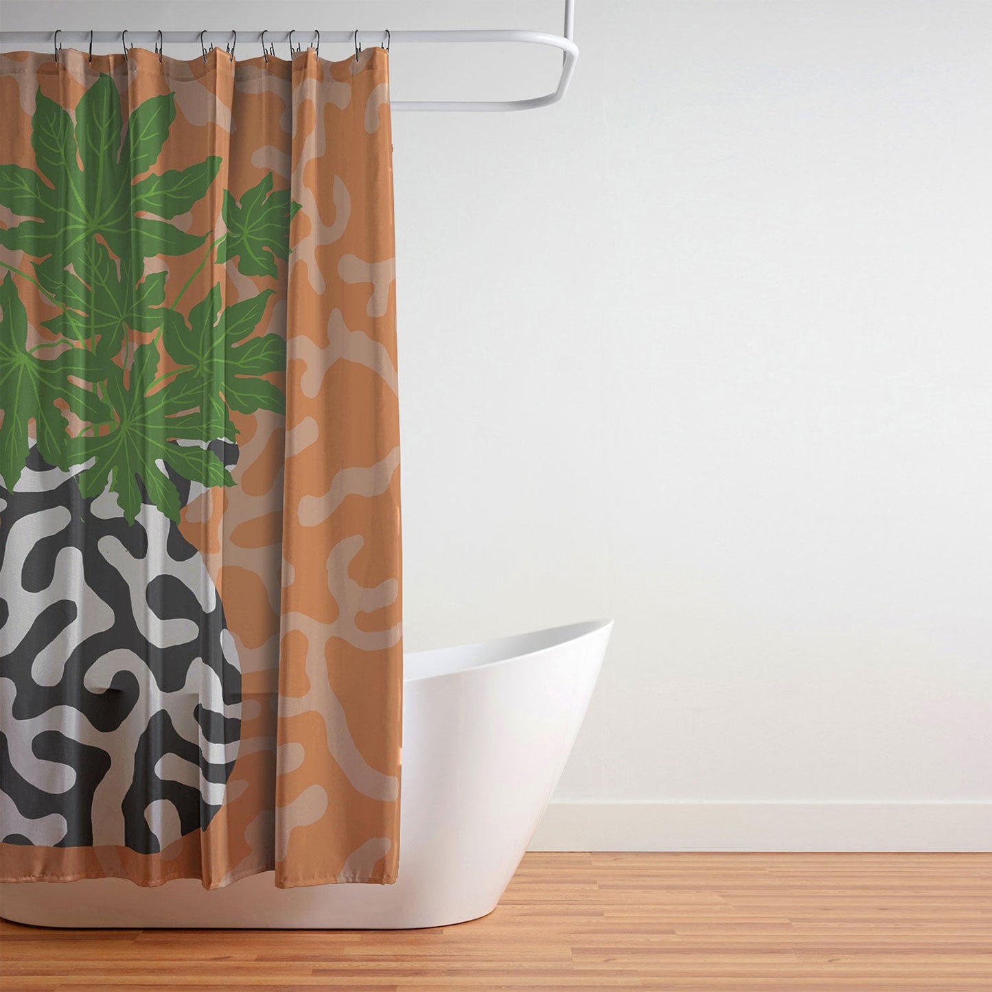 Coco de Paris Green plant retro style 2 Shower Curtain