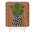 Coco de Paris Green plant retro style 2 Shower Curtain