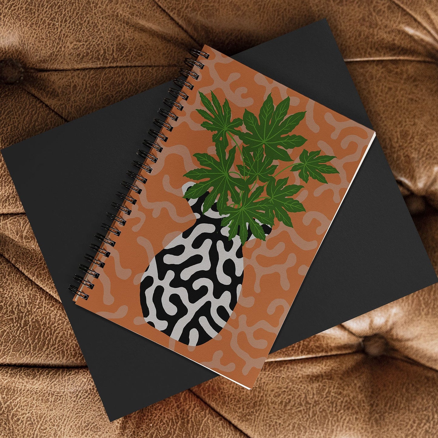 Coco de Paris Green plant retro style 2 Spiral Notebook