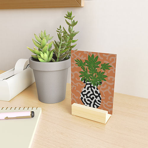 Coco de Paris Green plant retro style 2 Mini Art Print