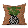 Coco de Paris Green plant retro style 2 Outdoor Throw Pillow