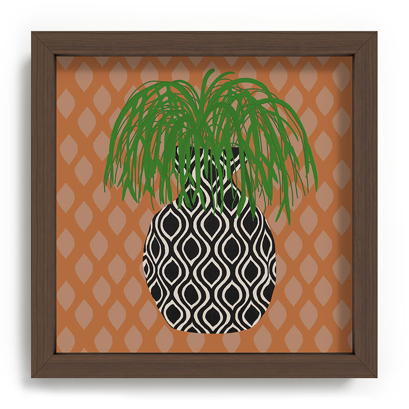 Coco de Paris Green plant retro style 3 Recessed Framing Square