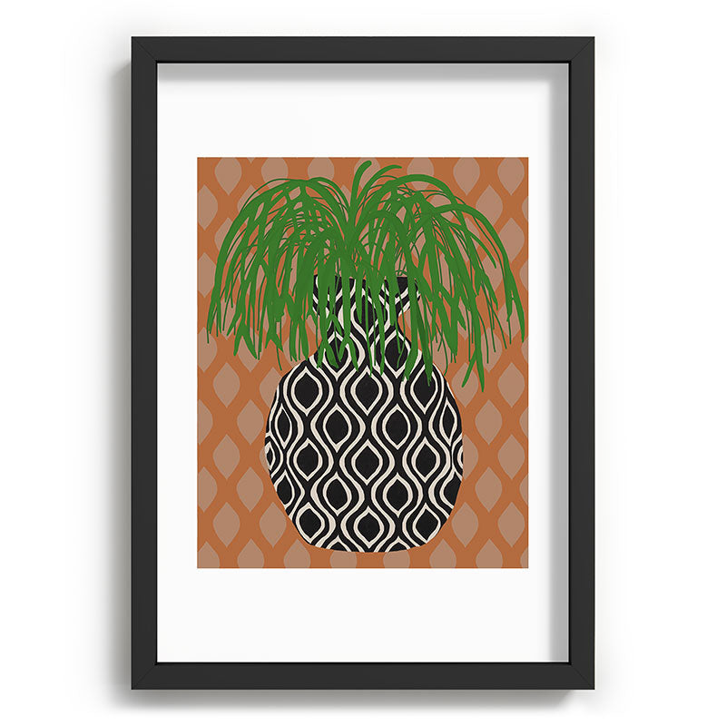 Coco de Paris Green plant retro style 3 Recessed Framing Rectangle