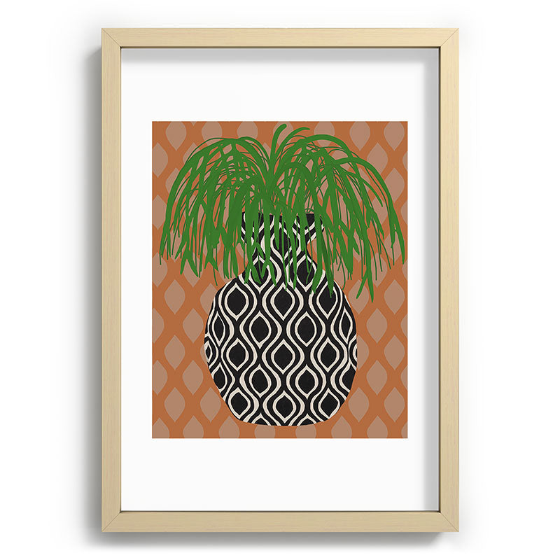 Coco de Paris Green plant retro style 3 Recessed Framing Rectangle
