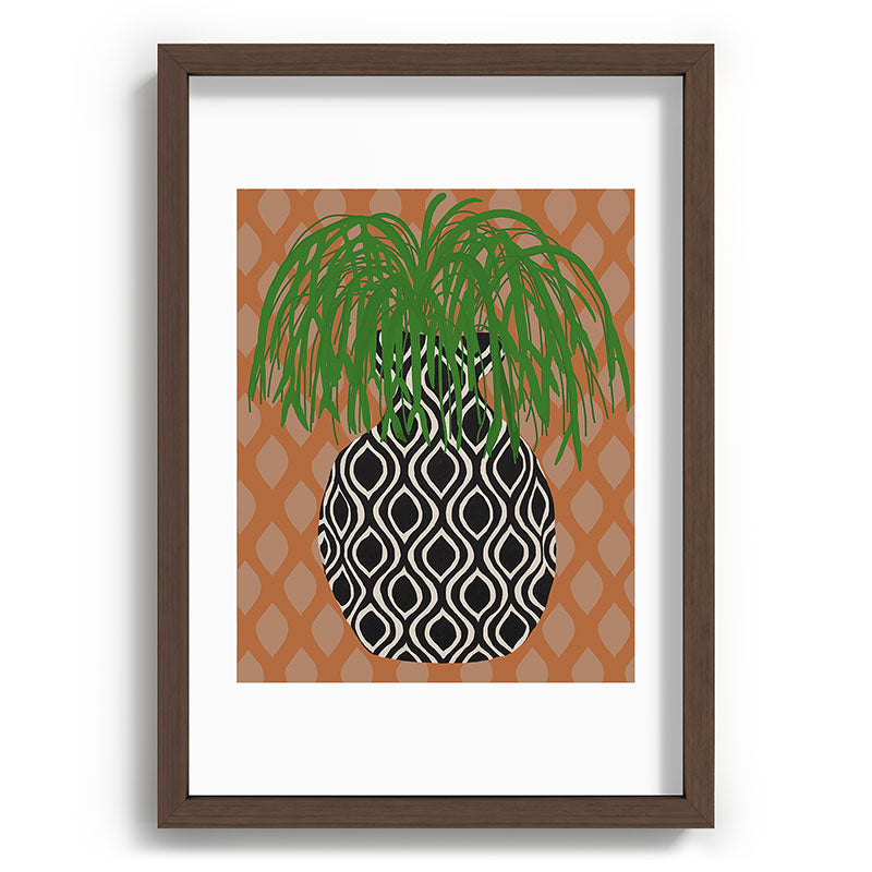 Coco de Paris Green plant retro style 3 Recessed Framing Rectangle