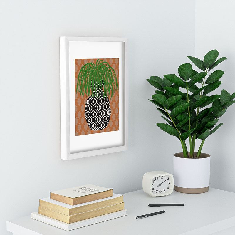 Coco de Paris Green plant retro style 3 Recessed Framing Rectangle