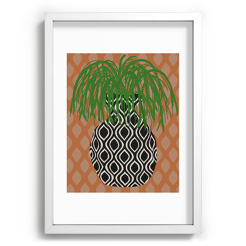 Coco de Paris Green plant retro style 3 Recessed Framing Rectangle
