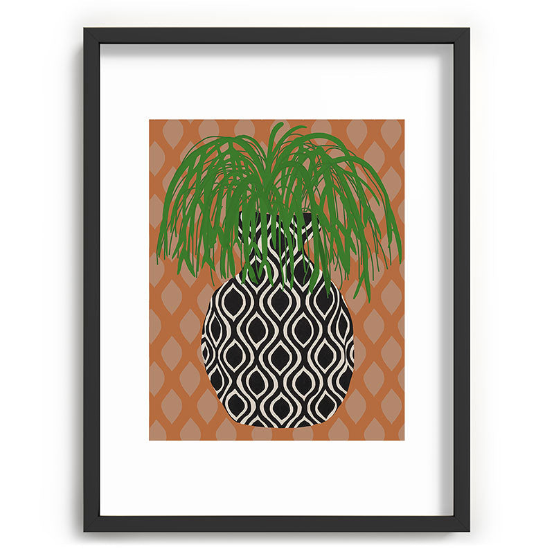 Coco de Paris Green plant retro style 3 Recessed Framing Rectangle