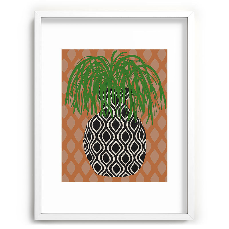Coco de Paris Green plant retro style 3 Recessed Framing Rectangle