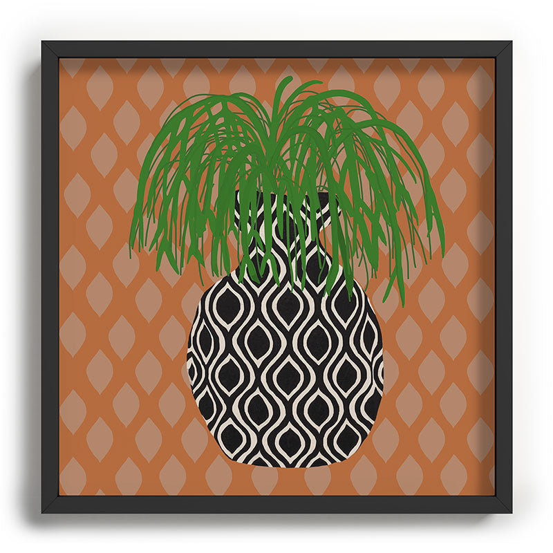 Coco de Paris Green plant retro style 3 Recessed Framing Square