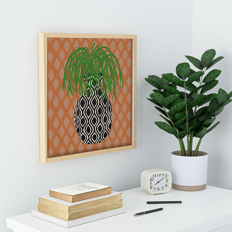 Coco de Paris Green plant retro style 3 Recessed Framing Square