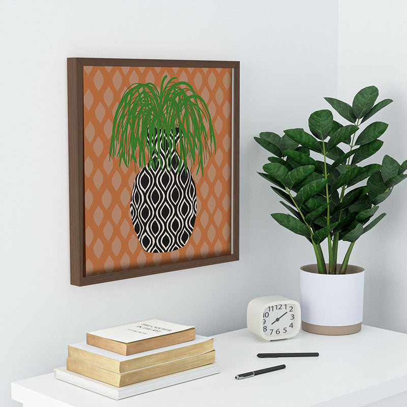 Coco de Paris Green plant retro style 3 Recessed Framing Square