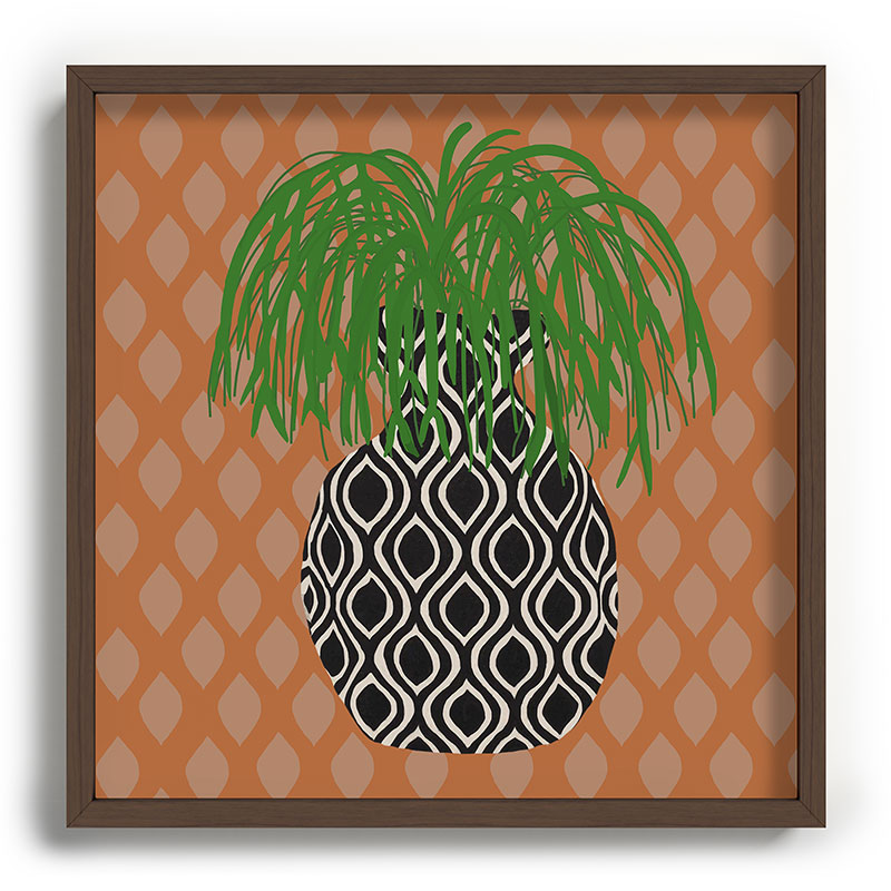 Coco de Paris Green plant retro style 3 Recessed Framing Square