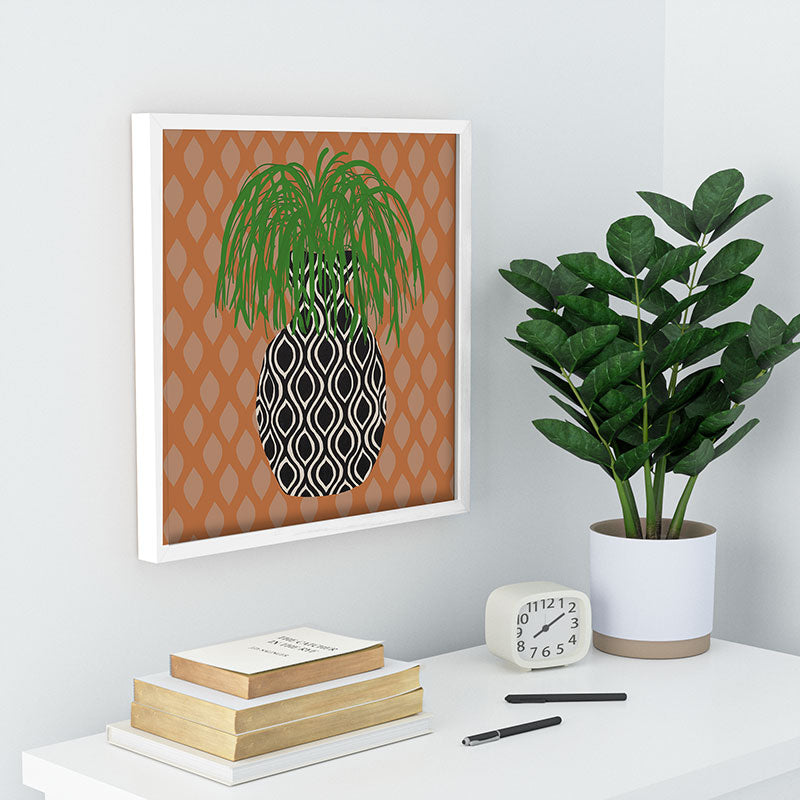 Coco de Paris Green plant retro style 3 Recessed Framing Square
