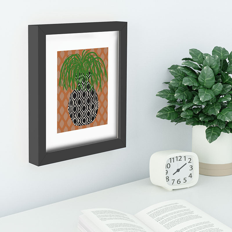Coco de Paris Green plant retro style 3 Recessed Framing Rectangle