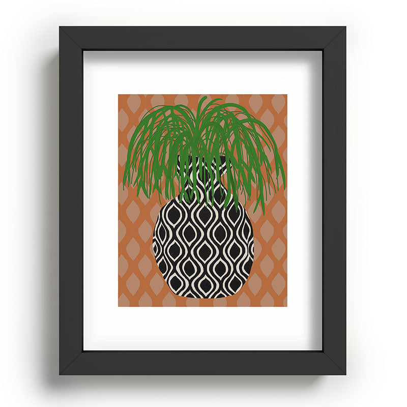Coco de Paris Green plant retro style 3 Recessed Framing Rectangle