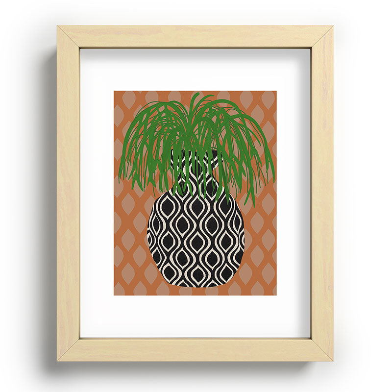 Coco de Paris Green plant retro style 3 Recessed Framing Rectangle