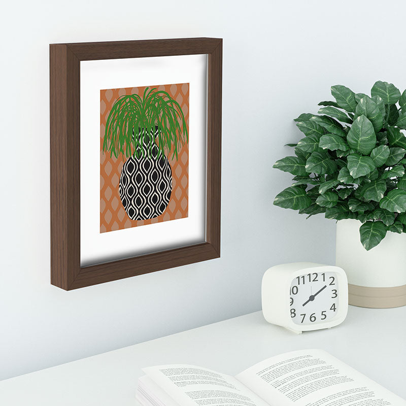 Coco de Paris Green plant retro style 3 Recessed Framing Rectangle