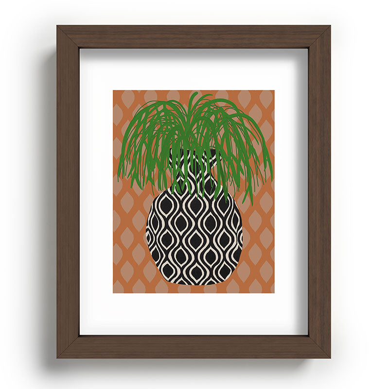 Coco de Paris Green plant retro style 3 Recessed Framing Rectangle